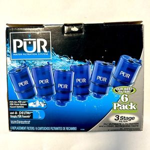 PUR PLUS Mineral Core Faucet Mount Water Filter Replacement (6 Pack)